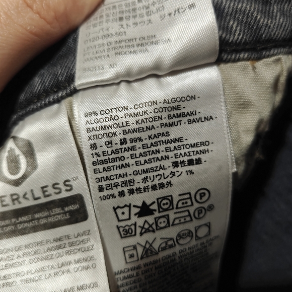 Levi's Premium 501 S Dark Wash Size 27 Skinny Jeans Fly Button Distressed - Picture 12 of 13